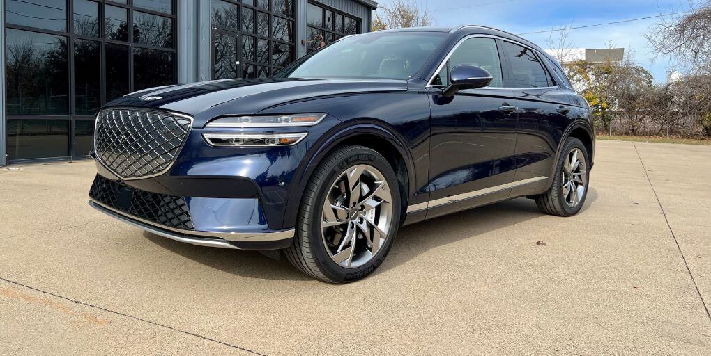 2024 Genesis Electrified GV70 Prestige in Capri Blue.  Photo: CarPro.
