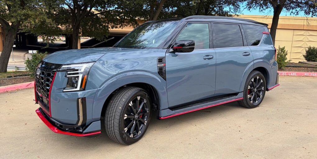 2026 Nissan Armada NISMO in Slate Gray/Black roof. CarPro.
