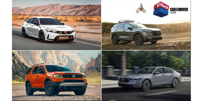 Car and Driver's 10 Best Cars, Trucks, and SUVs For 2026