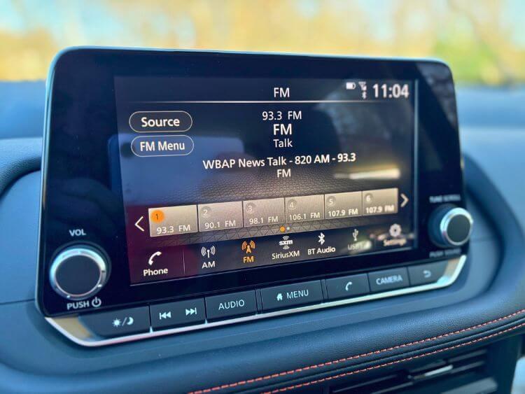 The 8-inch touchscreen infotainment system in the 2026 Nissan Rogue