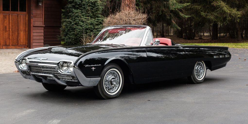 A rare factory M-Code 1962 Ford Thunderbird Sports Roadster crosses Mecum Houston 2026 on Saturday, April 11. Credit: Mecum Auctions, Inc.
