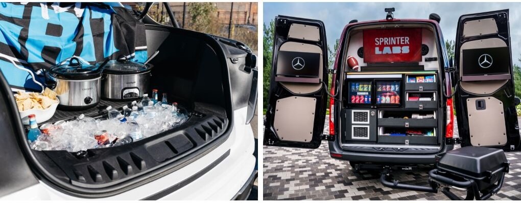 Photo: Ford F-150 Lightning (Ford). Mercedes-Benz Sprinter (Merecedes-Benz Vans USA.)