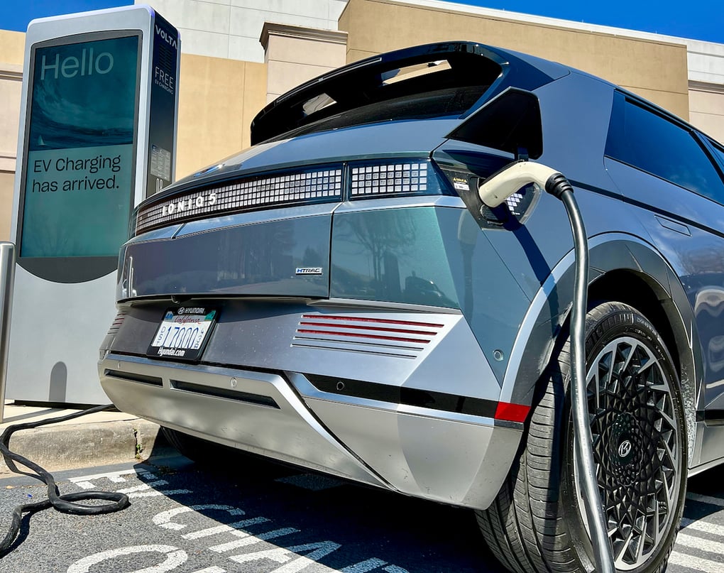 2022 Hyundai IONIQ charging at a mall