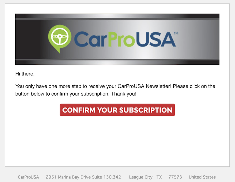 carprousa newsletter confirmation
