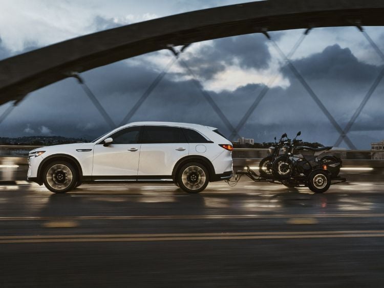 Mazda CX-90-PHEV-towing-motorcycles-credit-mazda