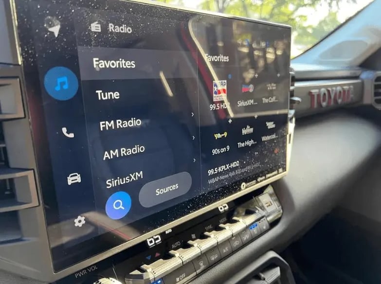 Media Console Touch Screen Interior 2022 Toyota Tundra TRD Pro i-FORCE MAX Hybrid Orange