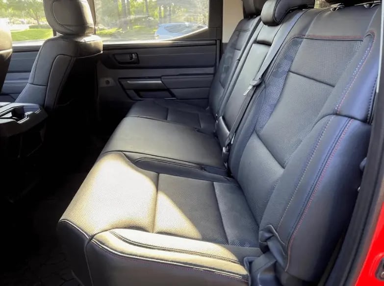 Rear Seat Interior 2022 Toyota Tundra TRD Pro i-FORCE MAX Hybrid Orange