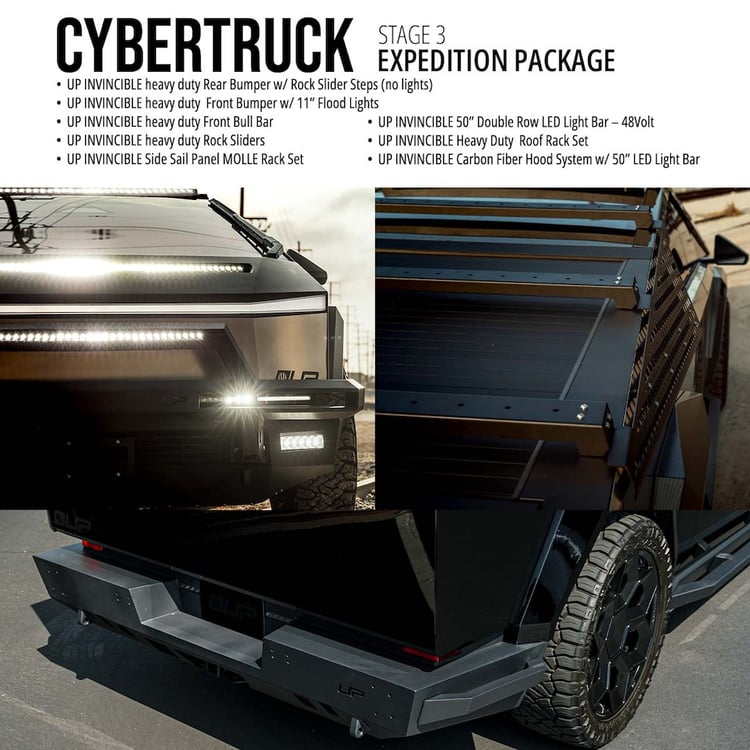Tesla-Cybertruck-Stage-3-Expedition-Package-Full-Armor-50in-LED-Carbon-Hood-UP-INVINCIBLE-1