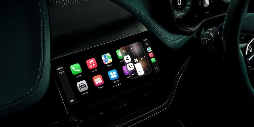 Aston Martin was the first automaker to debut Apple CarPlay Ultra. Credit: Aston Martin.