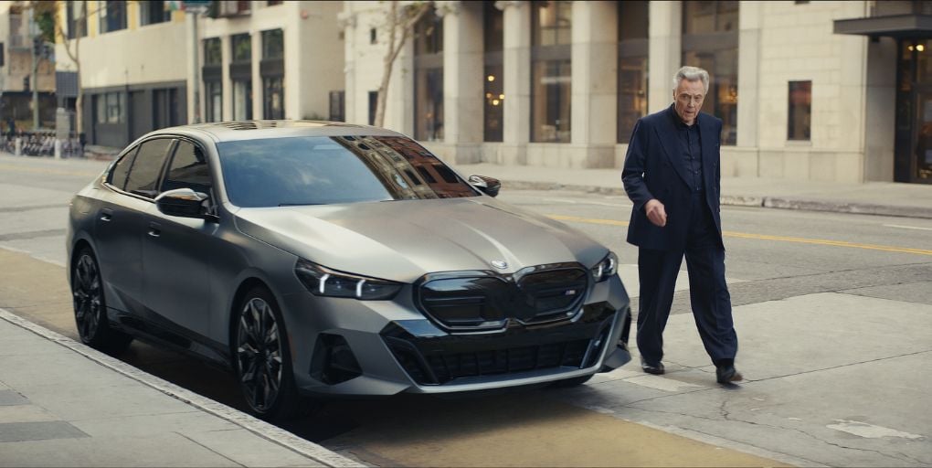 BMW's Super Bowl ad highlights the first-ever all-electric BMW i5 and features actor Christopher Walken. Photo Credit: BMW.
