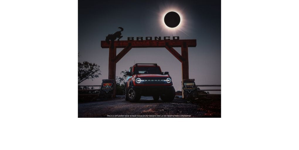 Disclaimer: simulated solar eclipse. Photo Credit: Ford.