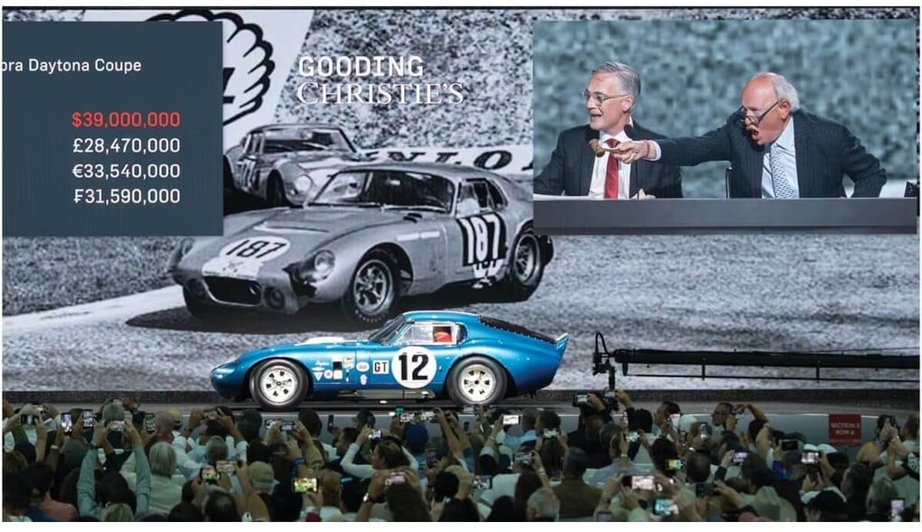 $43 million Shelby Cobra sets record as highest-grossing American car of all time at Gooding Christie's Pebble Beach auction. Photo: Gooding Christie's.