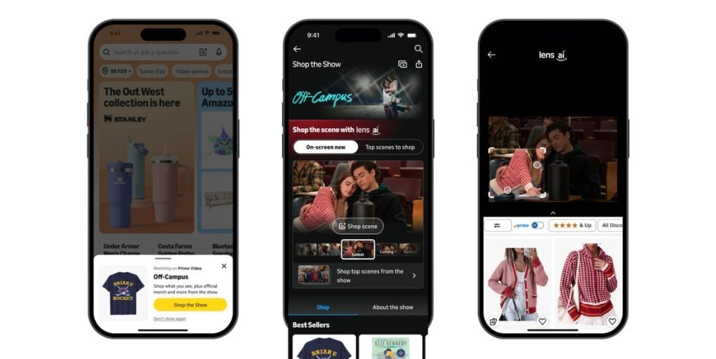 Amazon Prime Video's Shop the Scene is a new shopping feature that allows you shop for products as they appear on screen. Amazon.