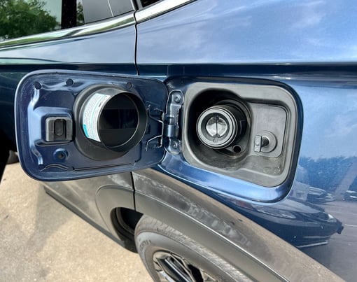 2023 Honda CR-V Sport Touring Hybrid Capless gas fuel filler. Credit: CarPro.
