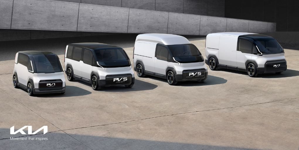 Kia's all-electric concept Platform Beyond Vehicles lineup. Photo: Kia.