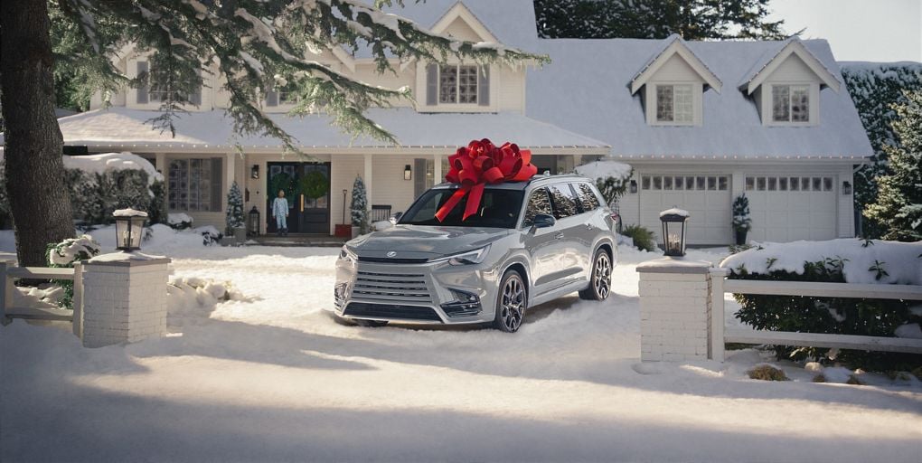 First-ever 2024 Lexus TX as seen in the brand's December to Remember campaign. Credit: Lexus.