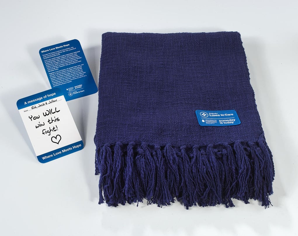 Subaru Loves To Care Month Blankets and Messasges