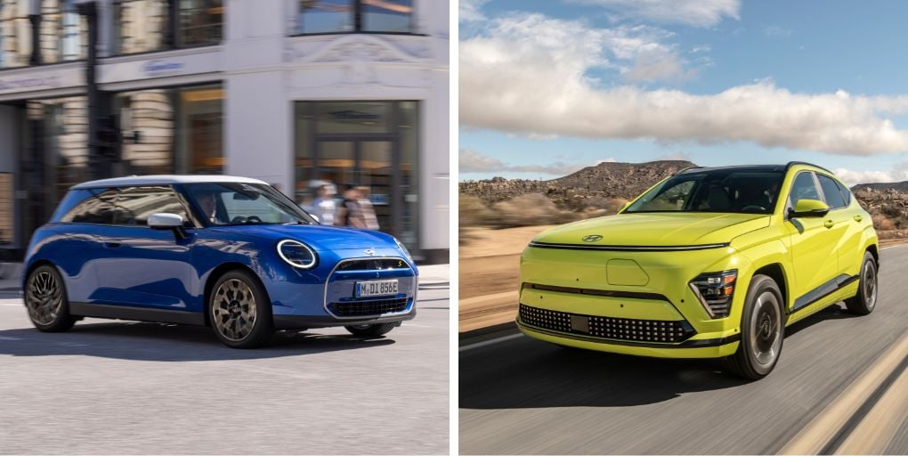 MINI Cooper Hardtop and the Hyundai Kona Electric. Photo Credit: MINI/Hyundai.