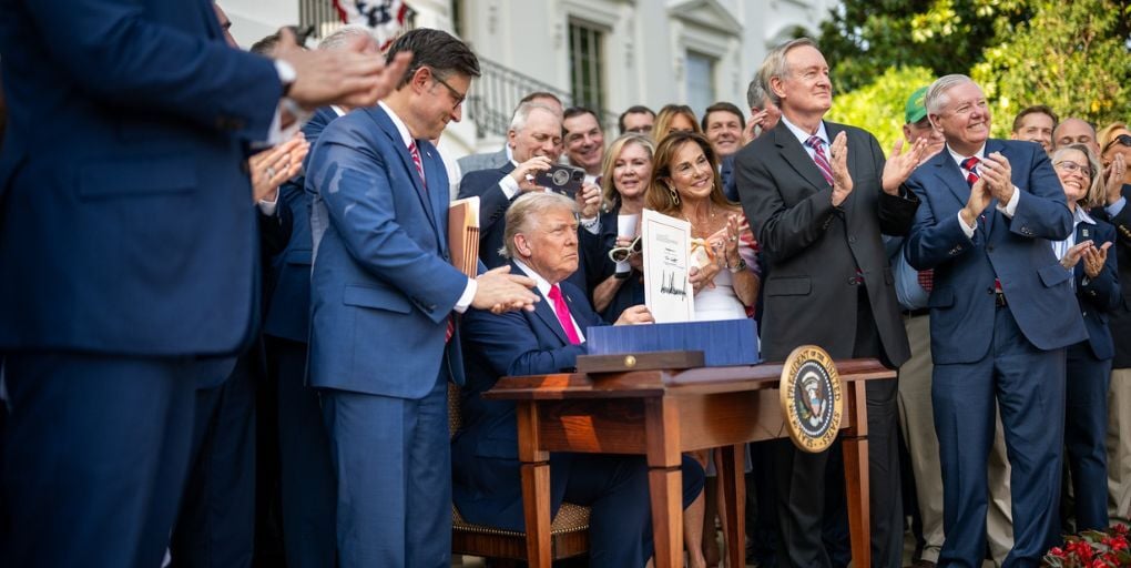 President Donald Trump signs the One Big Beautiful Bill Act on July 4, 2025. (Official White House Photo by Daniel Torok).