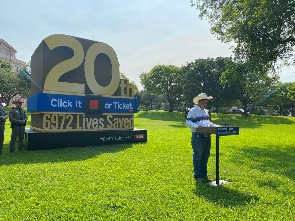 Riley Leon Teenager at TXDOT click it or ticket event