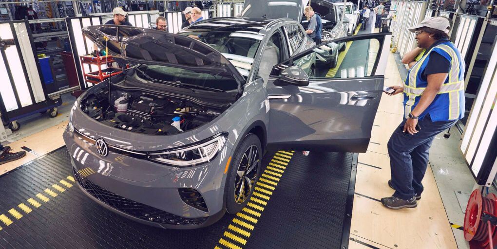 Volkswagen builds the all-electric ID.4 at its plant in Chattanooga, Tenn. Photo: VW.
