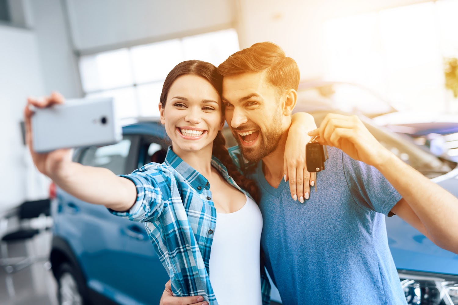 Couple at dealership
